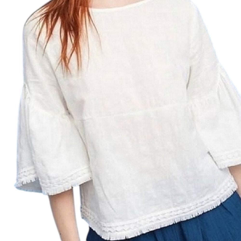 Anthropologie Dolan Left Coast Collection Bell Sleeve Blouse Relaxed Boxy Cotton